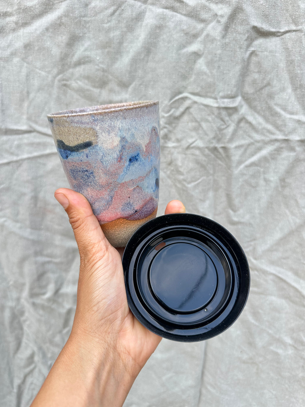 L Blue Sunset Travel Cup