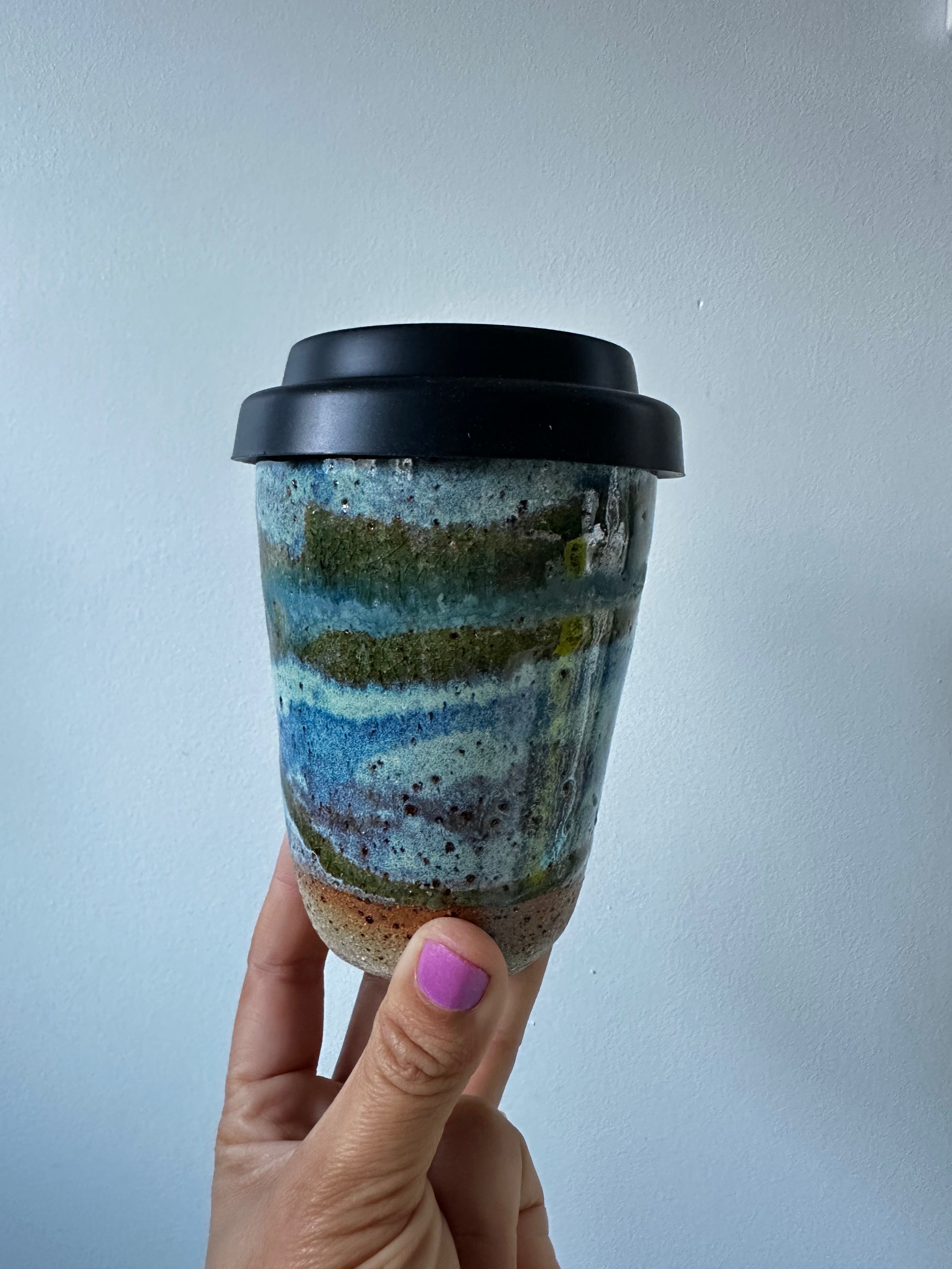 L Travel Cup - From the Sky on Recycled Clay